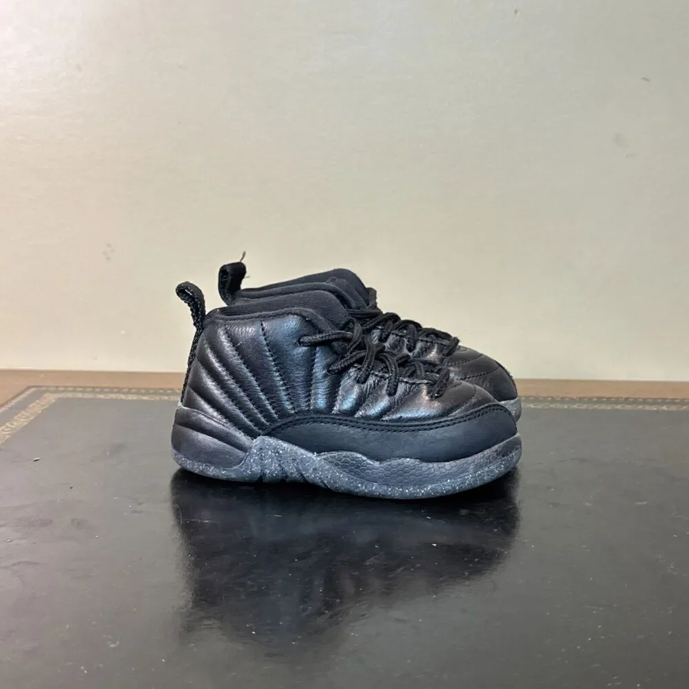 Jordan Toddler/Infant All-Black Leather High-Top Sneakers